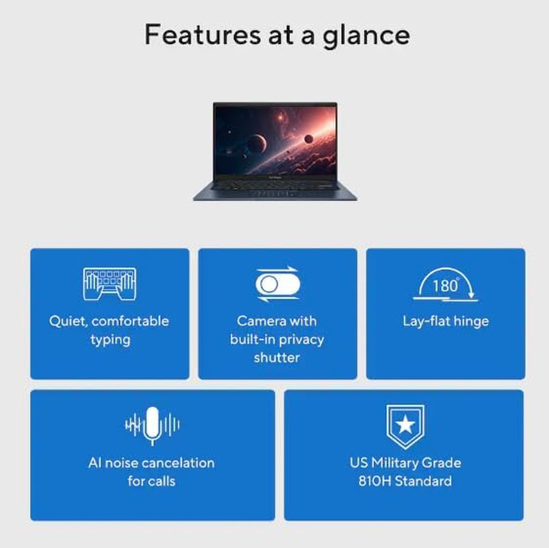 ASUS Vivobook 14″ FHD Business Laptop Computer, Windows 11 Pro Laptop 16GB RAM 5