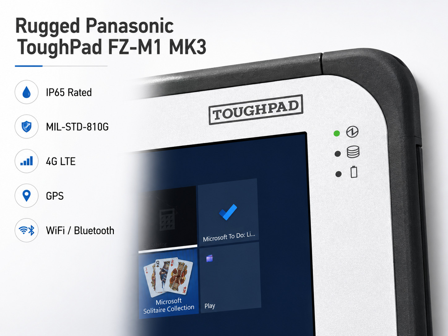 Panasonic ToughPad FZ-M1 MK3 I5 1.2GHz Win 10 8GB, 256GB Tablet LAN RJ45 4G GPS