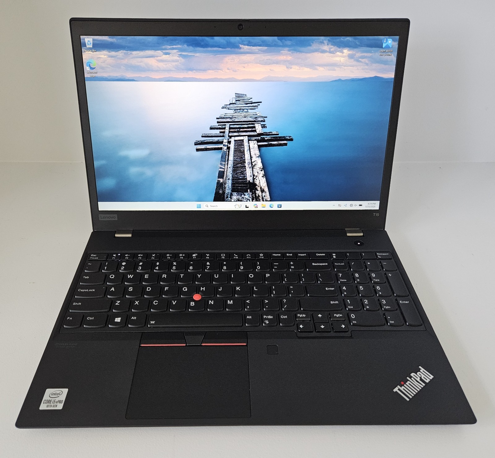 Lenovo ThinkPad T15 Core i5-10310U 1.70GHz 16GB 256GB NVMe SSD 65W AC Win 11 Pro
