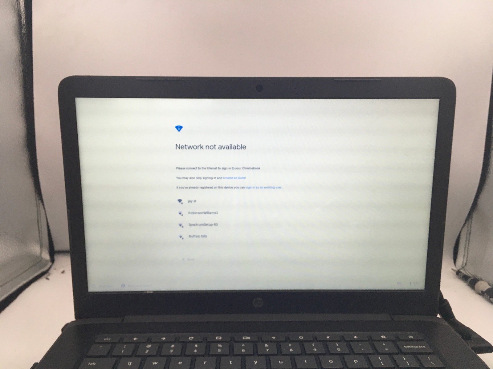 HP CHROMEBOOK 14 G5 -LOT OF 2- BOOTS TO OS/FOR PARTS – INTEL CELERON -READ- BB