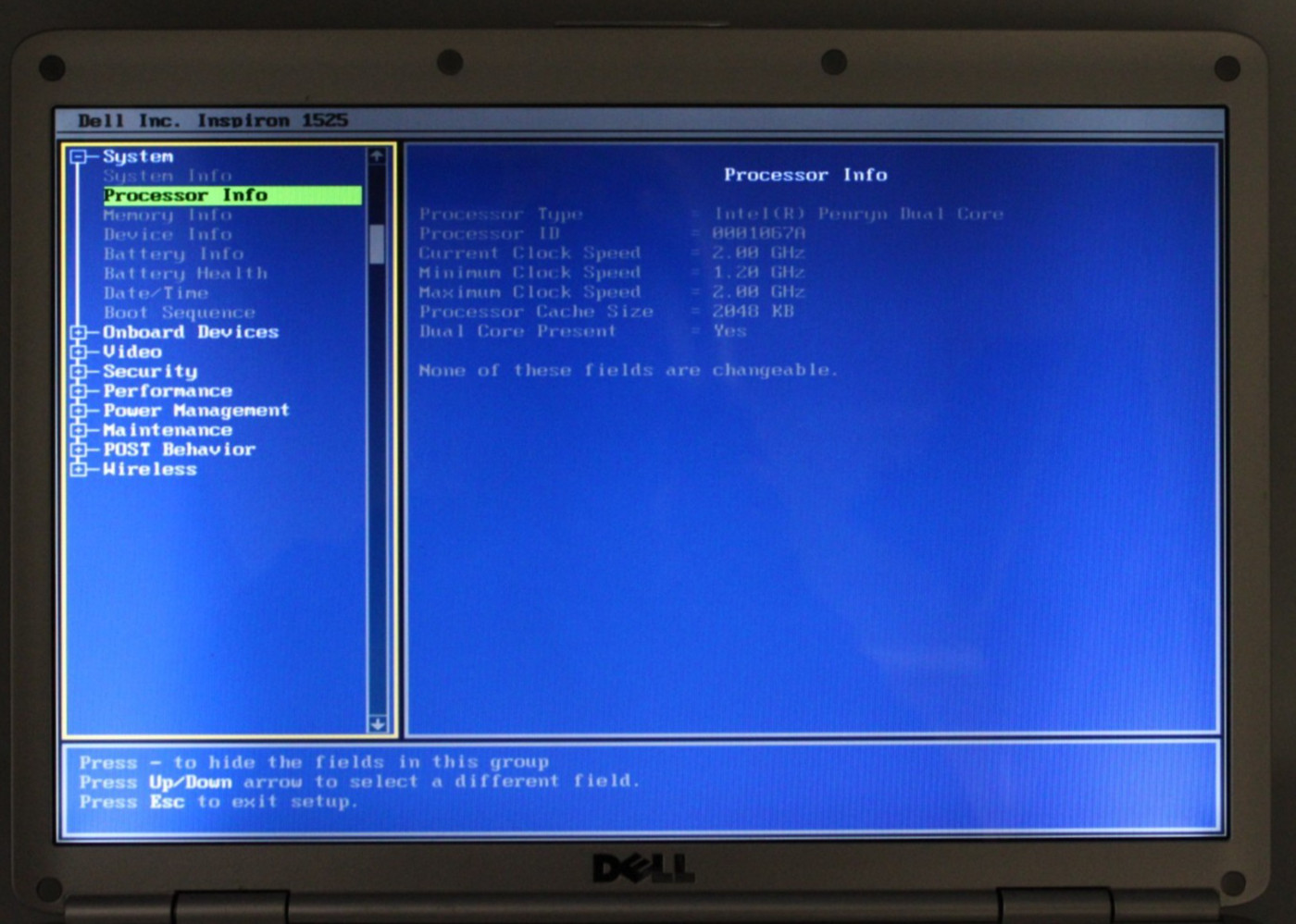 Dell Inspiron 1525 2Duo-T2390@1.86GHz 4GB DDR2 NO STORAGE OR OS *USED/TESTED*