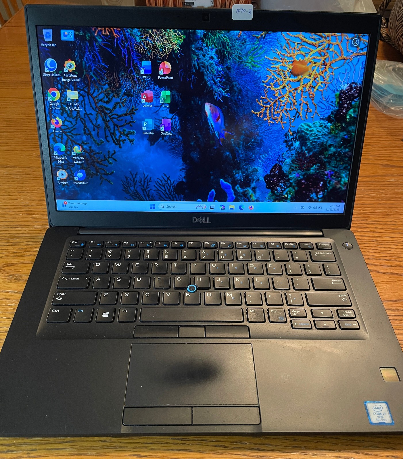Dell 7490 14″ Laptop i7 *TOUCH* 16GB/512gb+1tb/Win11 Pro 25H2+Office 2021-8 MORE