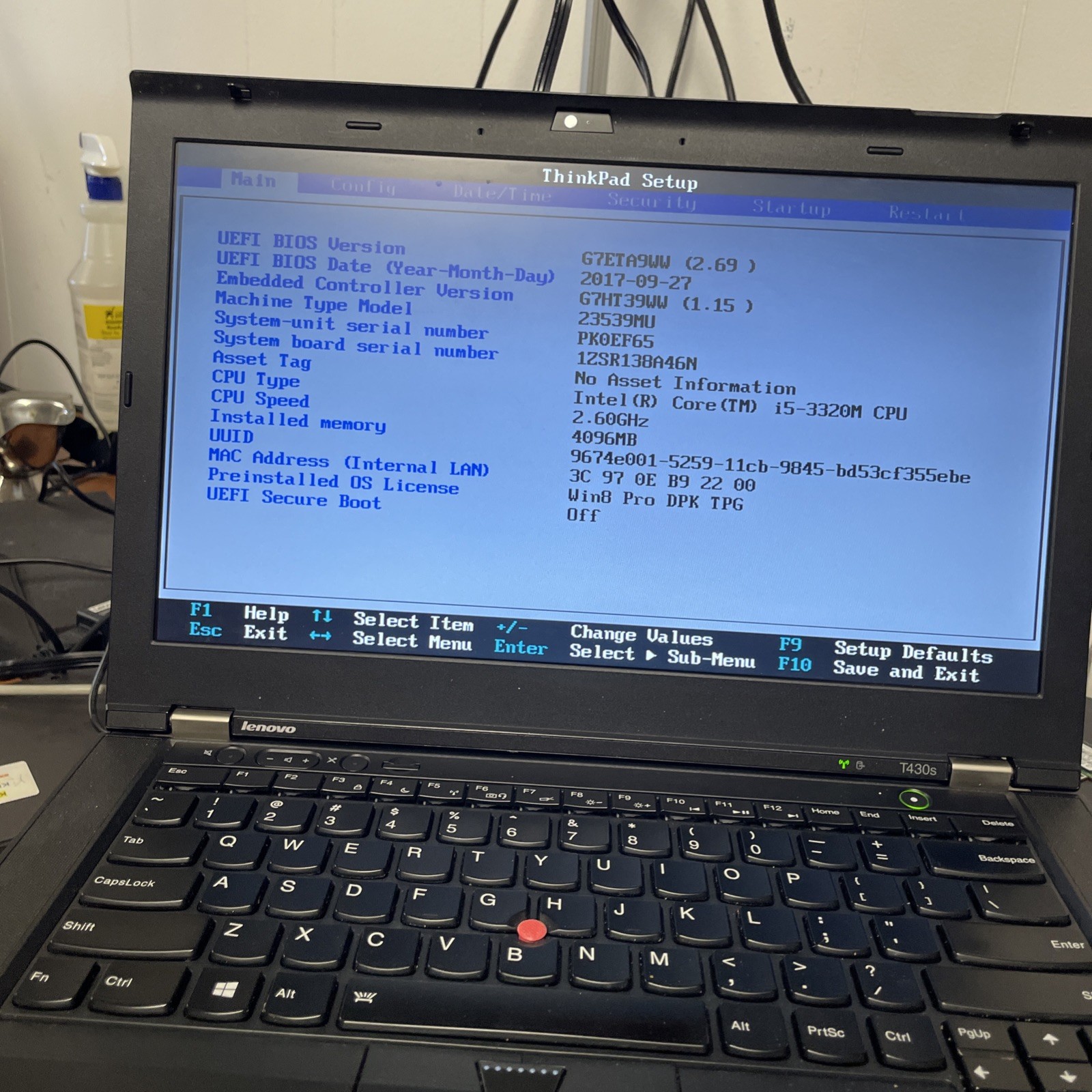 lenovo thinkpad T430s Intel Core I5-3320M 4GBRAM