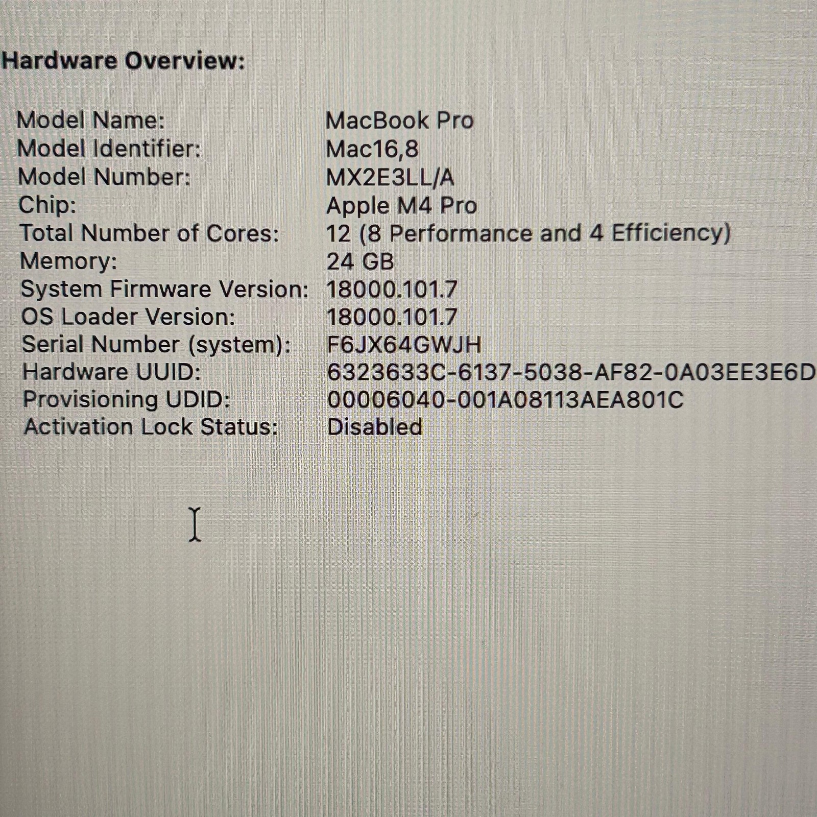 Apple MacBook Pro 14″ M4 Pro 24GB RAM 512GB SSD 12C/16C 100% BH A3401 MX2E3LL/A