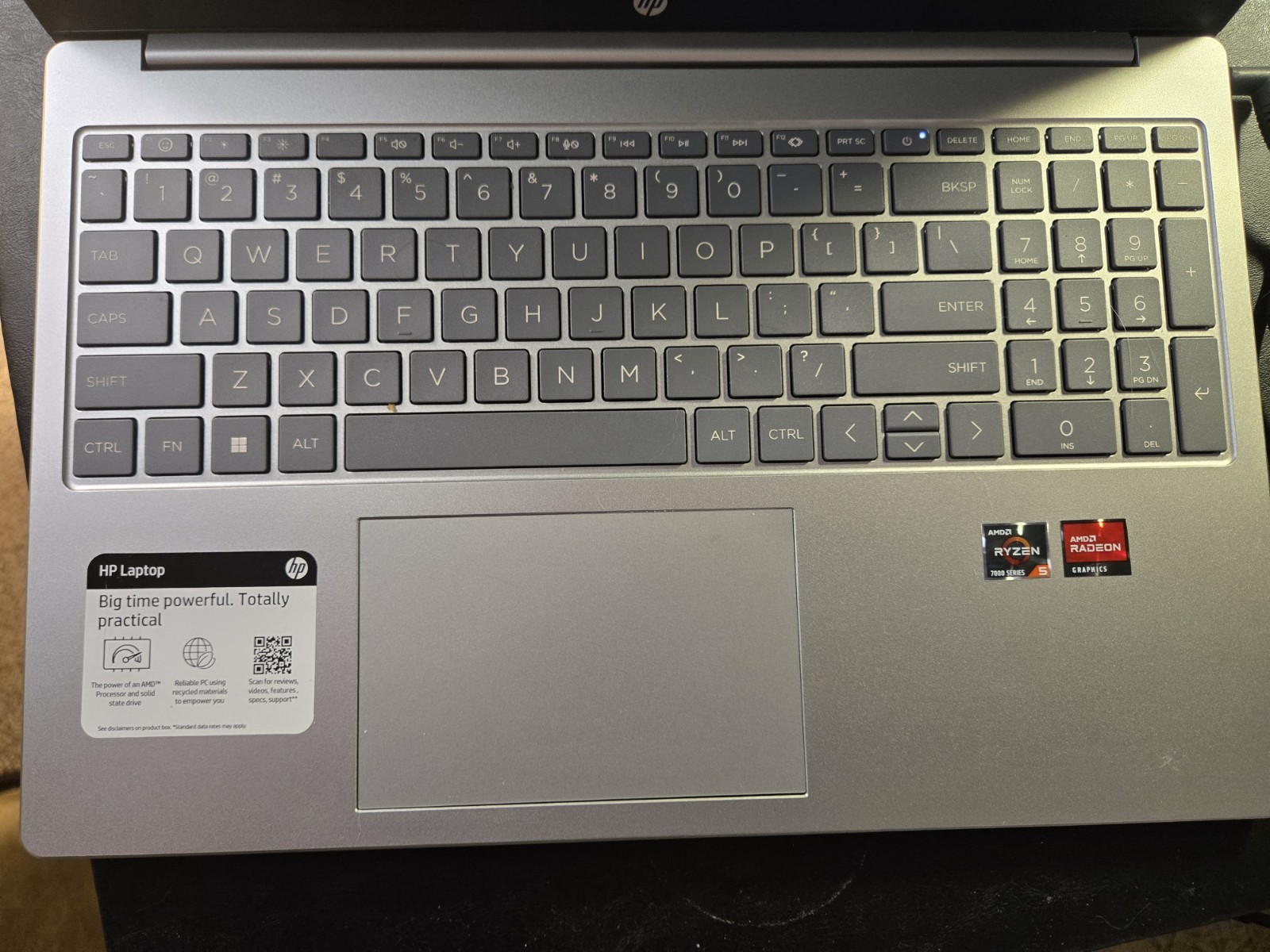HP Laptop 15-FC0245DX 15.6″ Touch Laptop Ryzen 5 7520U 16GB RAM 256GB NVMe SSD