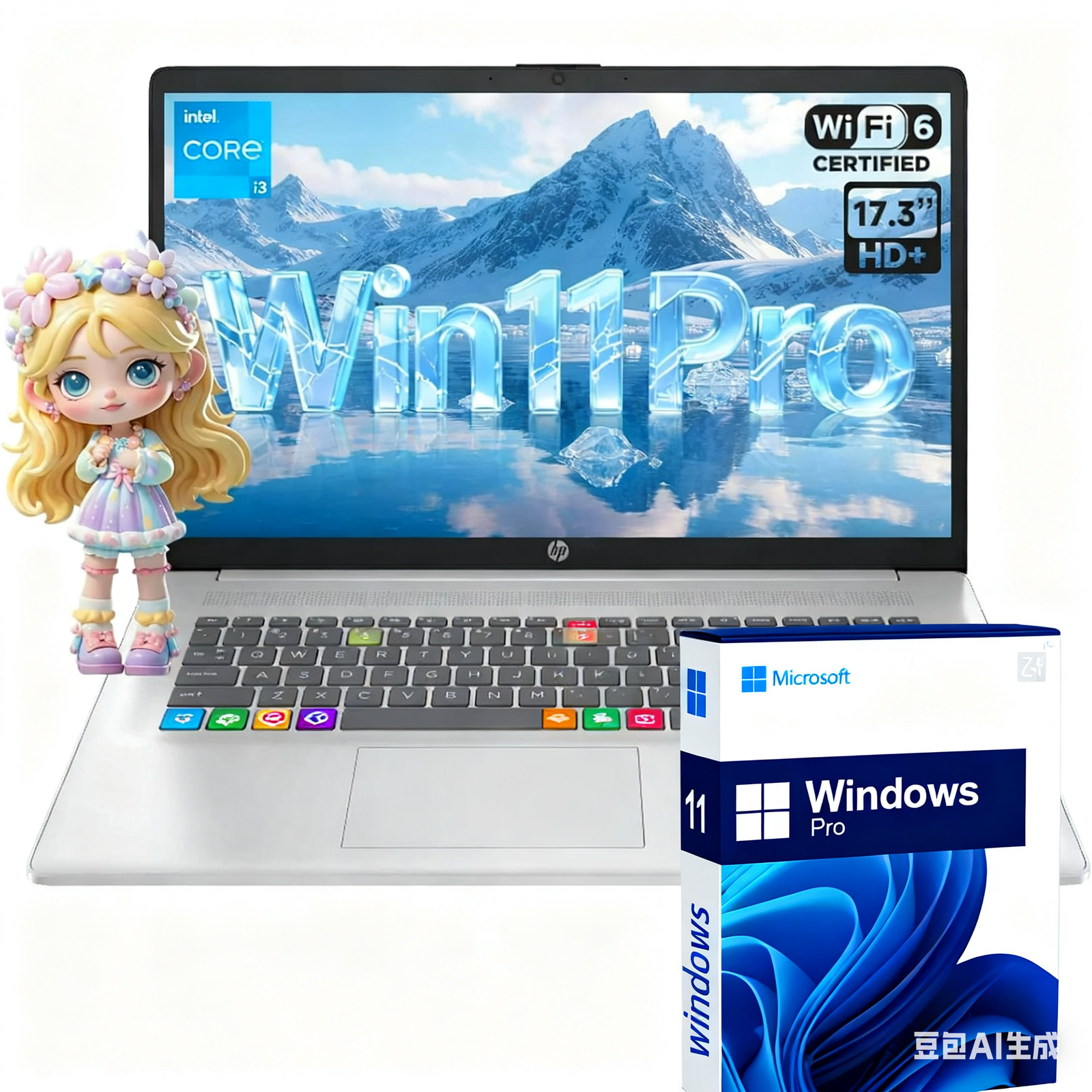 HP 15.6” Touch Laptop Computer Win11Pro 6 cores Intel core i3 UpTo 16GB RAM 512G