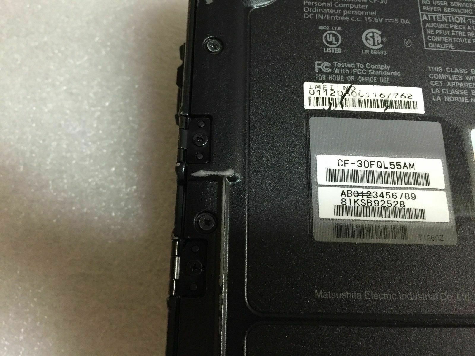 PANASONIC CF-30 TOUGHBOOK 1.6GHZ LAPTOP RUGGED TOUGH BOOK 256GB 4GB WIN 7 TOUCH