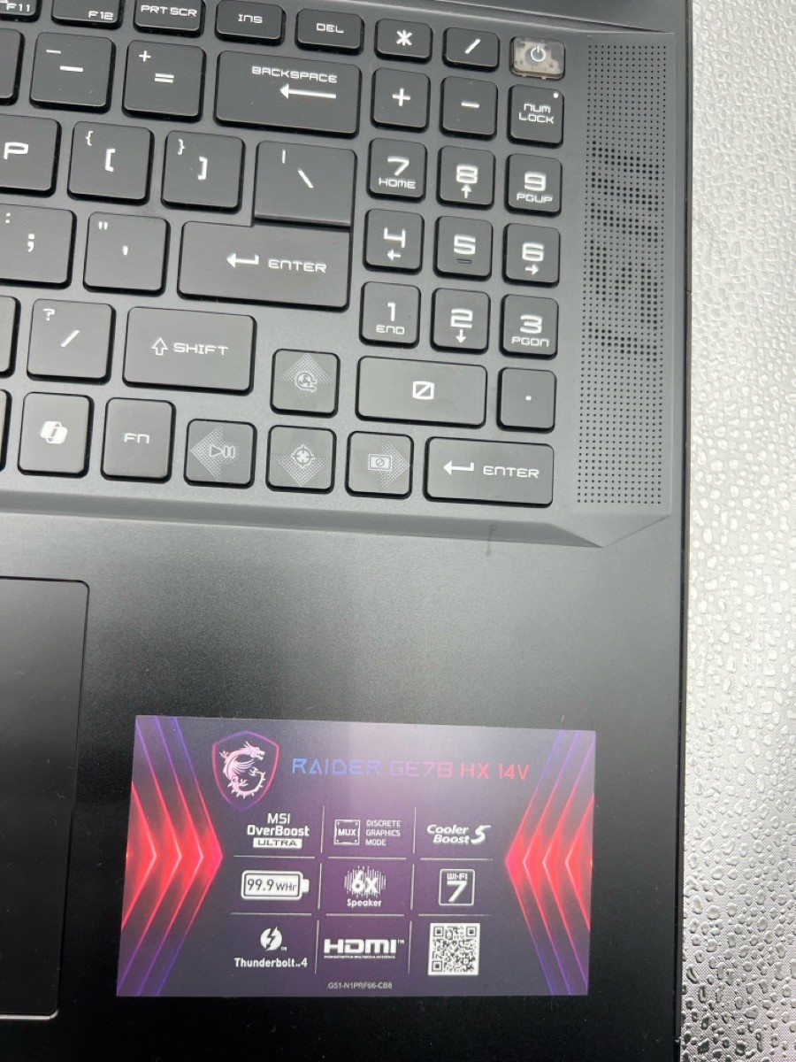 MSI Raider GE78HX 14VGG LAPTOP 16GB DDR5 I7 14TH GEN GEFORCE RTX 407 (TDW038466)