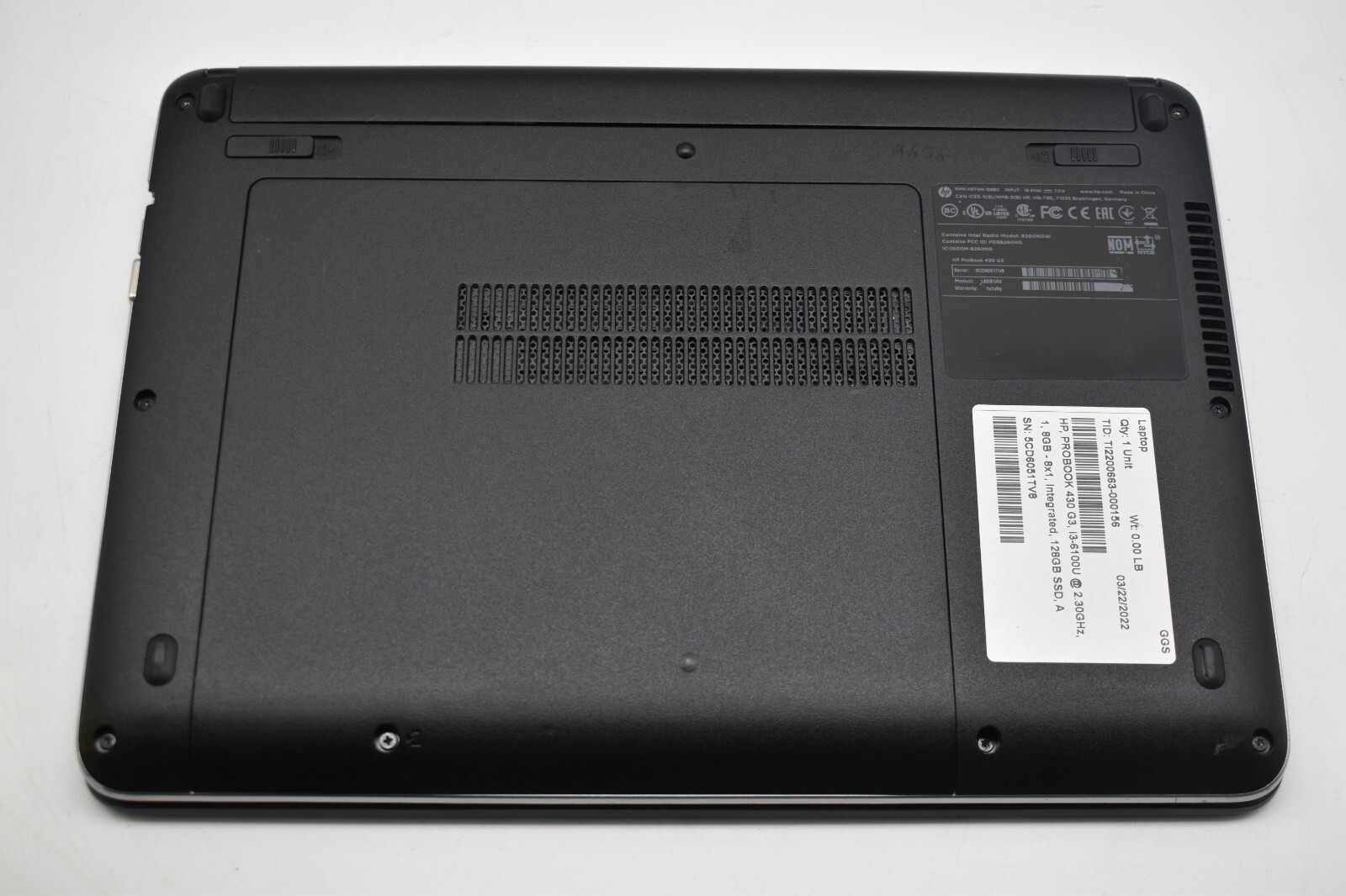 13.3″ HP PROBOOK 430 G3 Laptop i3-6100U @ 2.30GHz 4GB RAM 128GB SSD BAD Battery