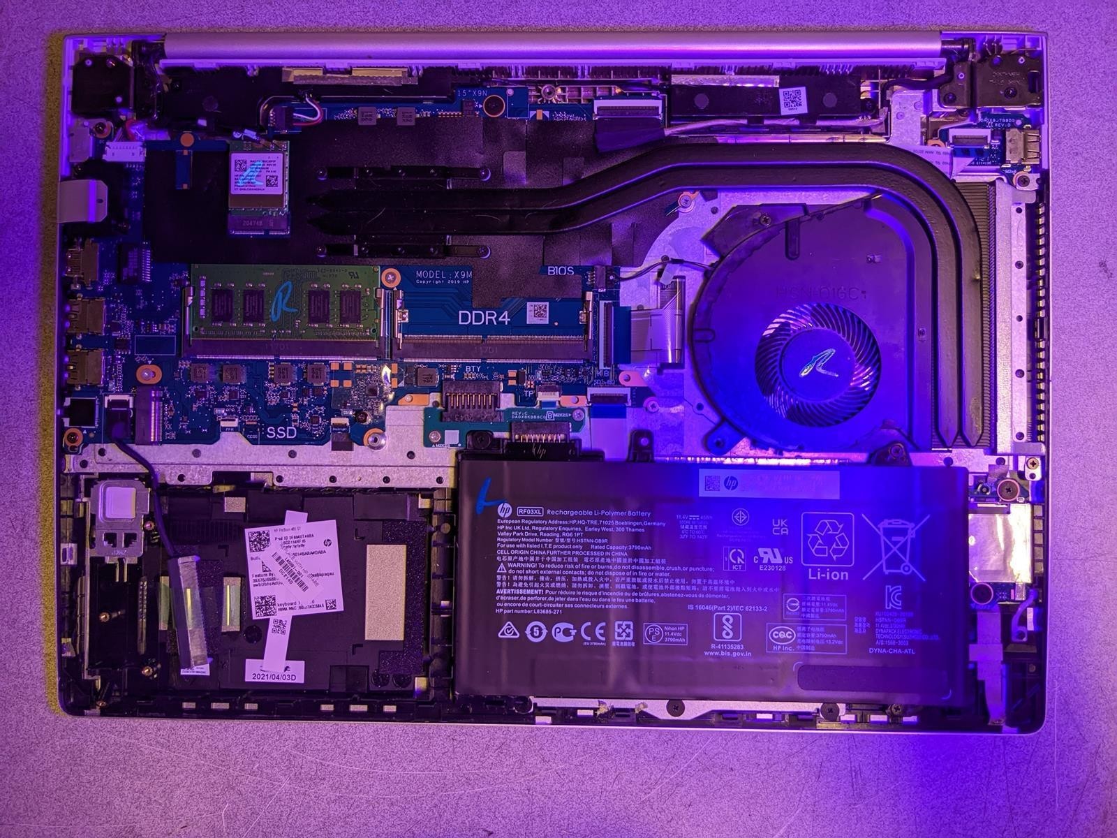 HP PROBOOK 455 G7 AMD RYZEN 3 4300U @ 2.7 GHz, 4GB RAM, NO HDD/OS – (PARTS)