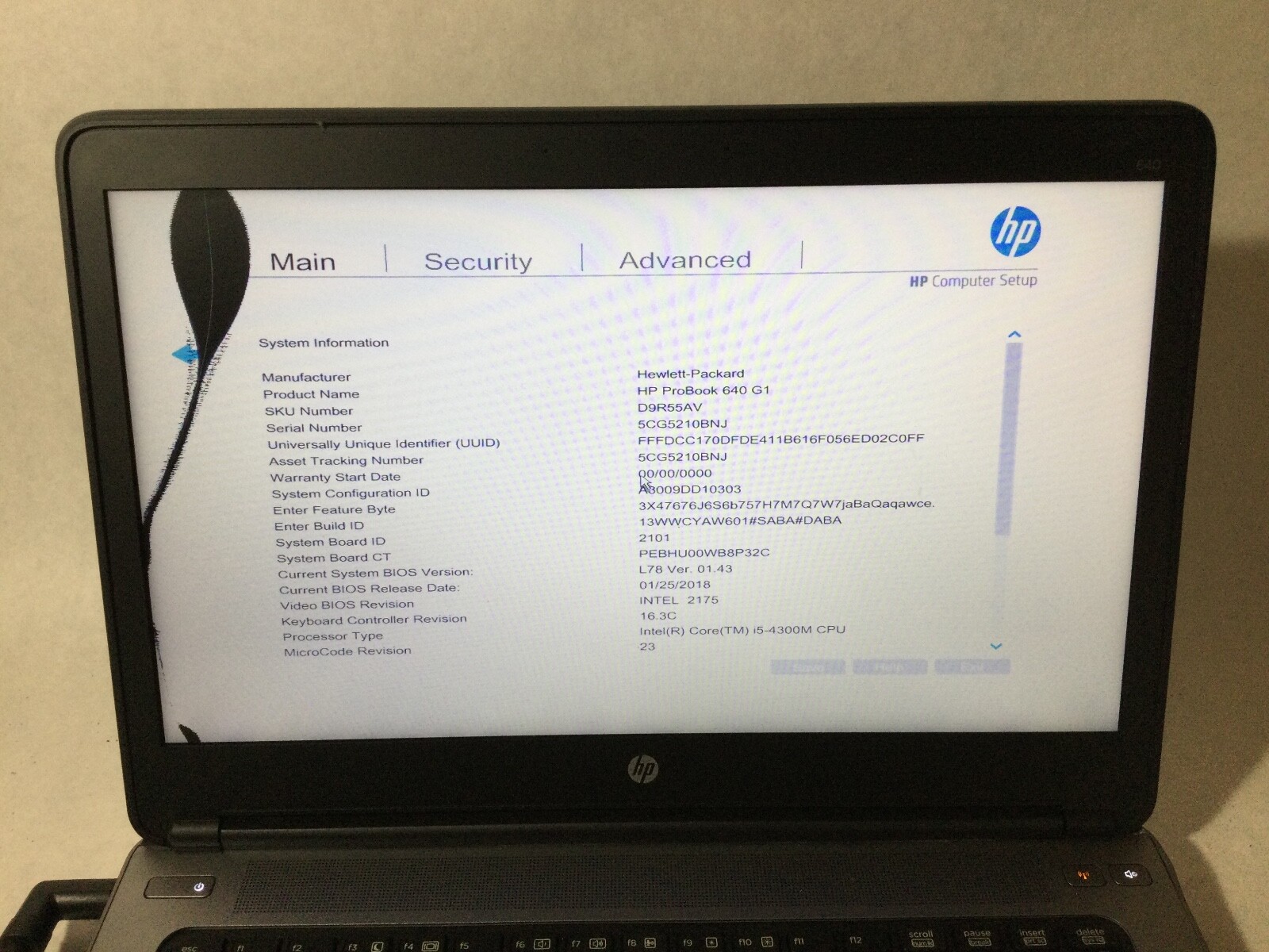 HP PROBOOK 640 G1 – FOR PARTS – INTEL I5 4300M – 4GB RAM – READ DESCRIPTION – BB