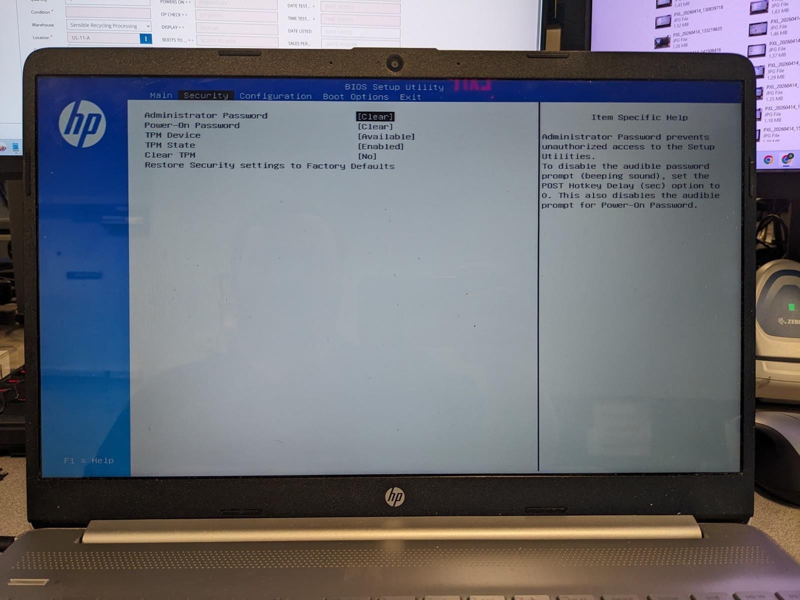 HP LAPTOP 15-DY2702DX i3-1115G4 @ 3.00GHz, 16GB RAM, NO HDD/OS