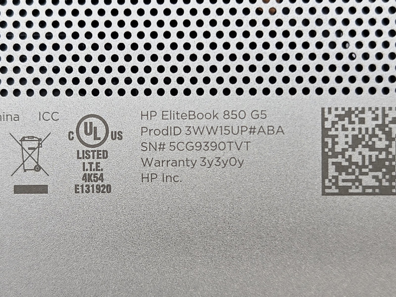 HP EliteBook 850 G5 I5-8350U Motherboard Palmrest *READ*
