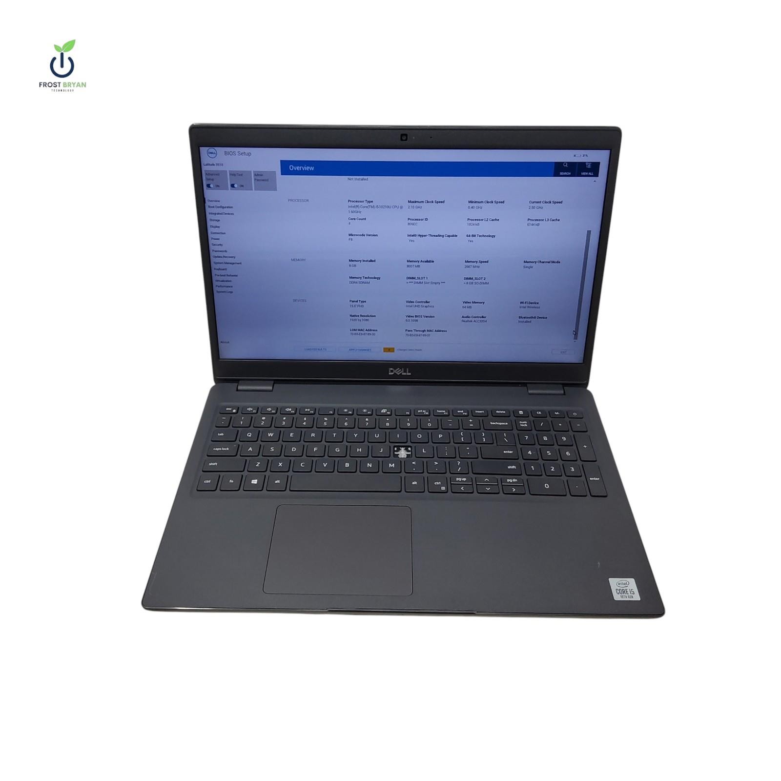 DELL LATITUDE 3510 Laptop i5-10210U@1.60GHz 8GB No SSD/OS Grade D [DEFECTIVE]