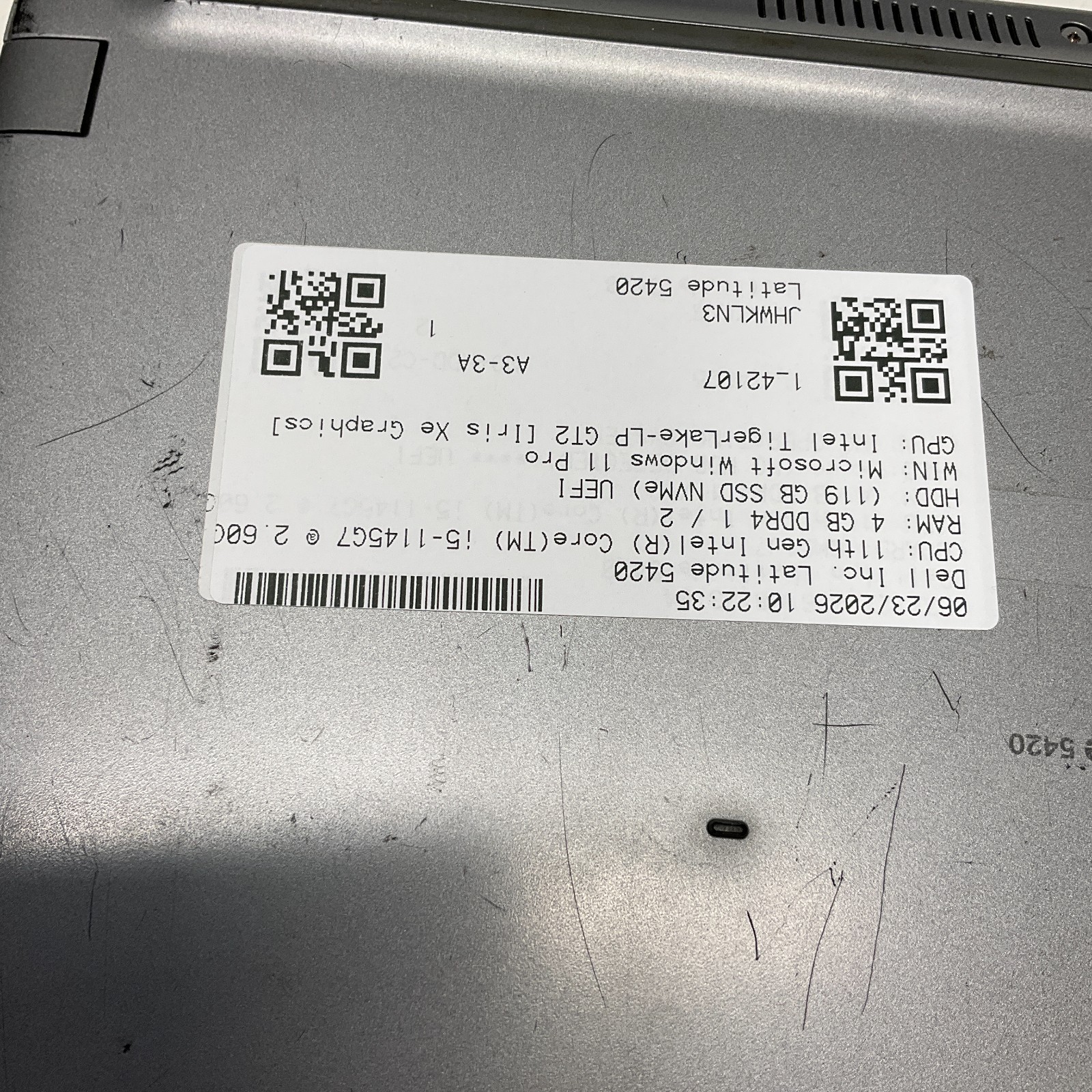 Dell Latitude 5420 Laptop Intel core i5-1145G7 2.60 GHz 4GB RAM 128GB SSD Win11