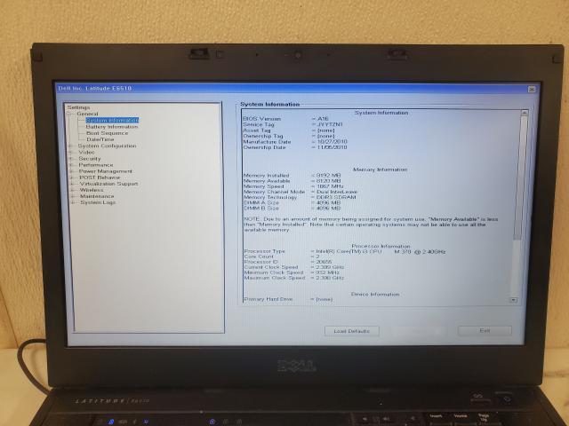 Dell Latitude E6510 Intel Core i3 M 370 2.4GHz 8192MB Laptop No HDD Case Damage
