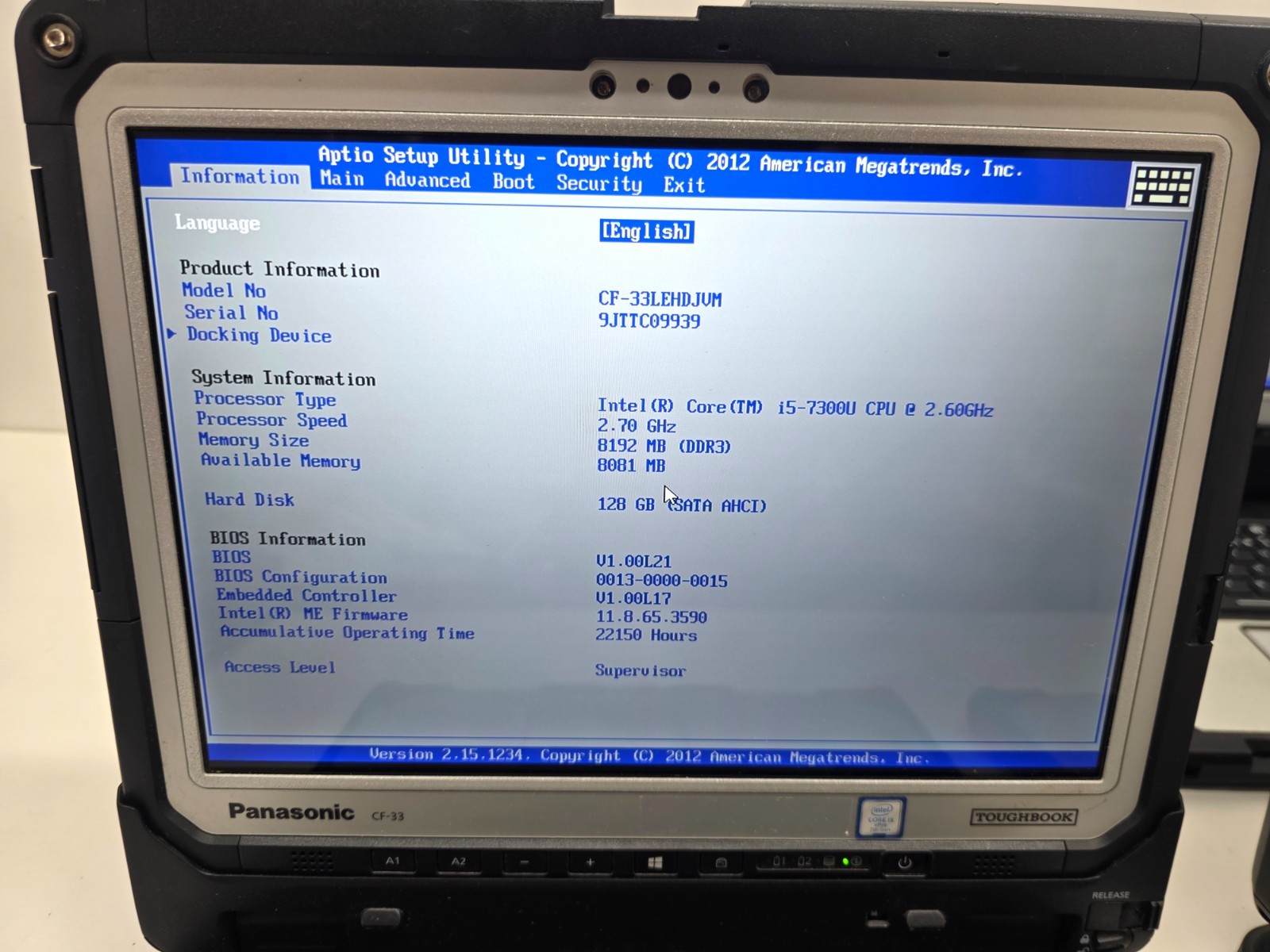 Lot 10 Panasonic Toughbook CF-33 i5 8GB 128GB Barcode LTE Rugged PCs