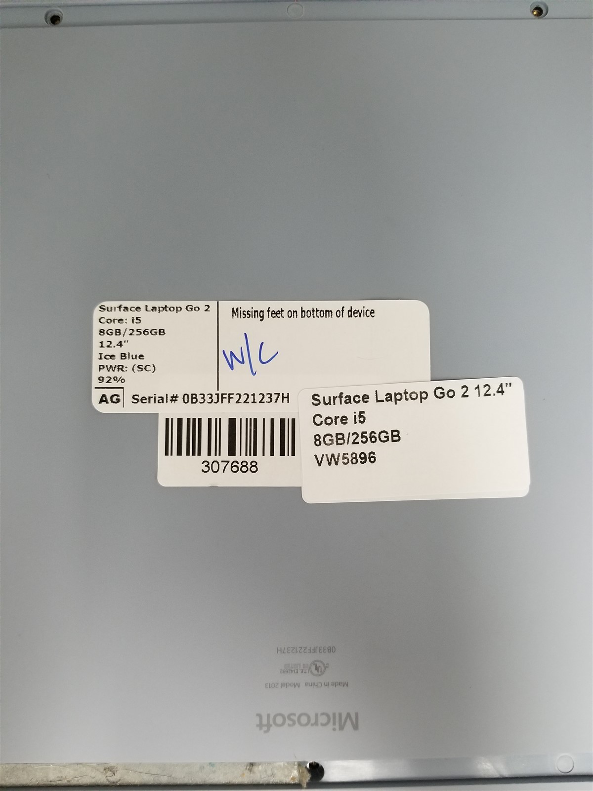 Microsoft Surface Laptop Go 2 Core i5 12.4″ 8GB/256GB Blue Reduced Price VW5896