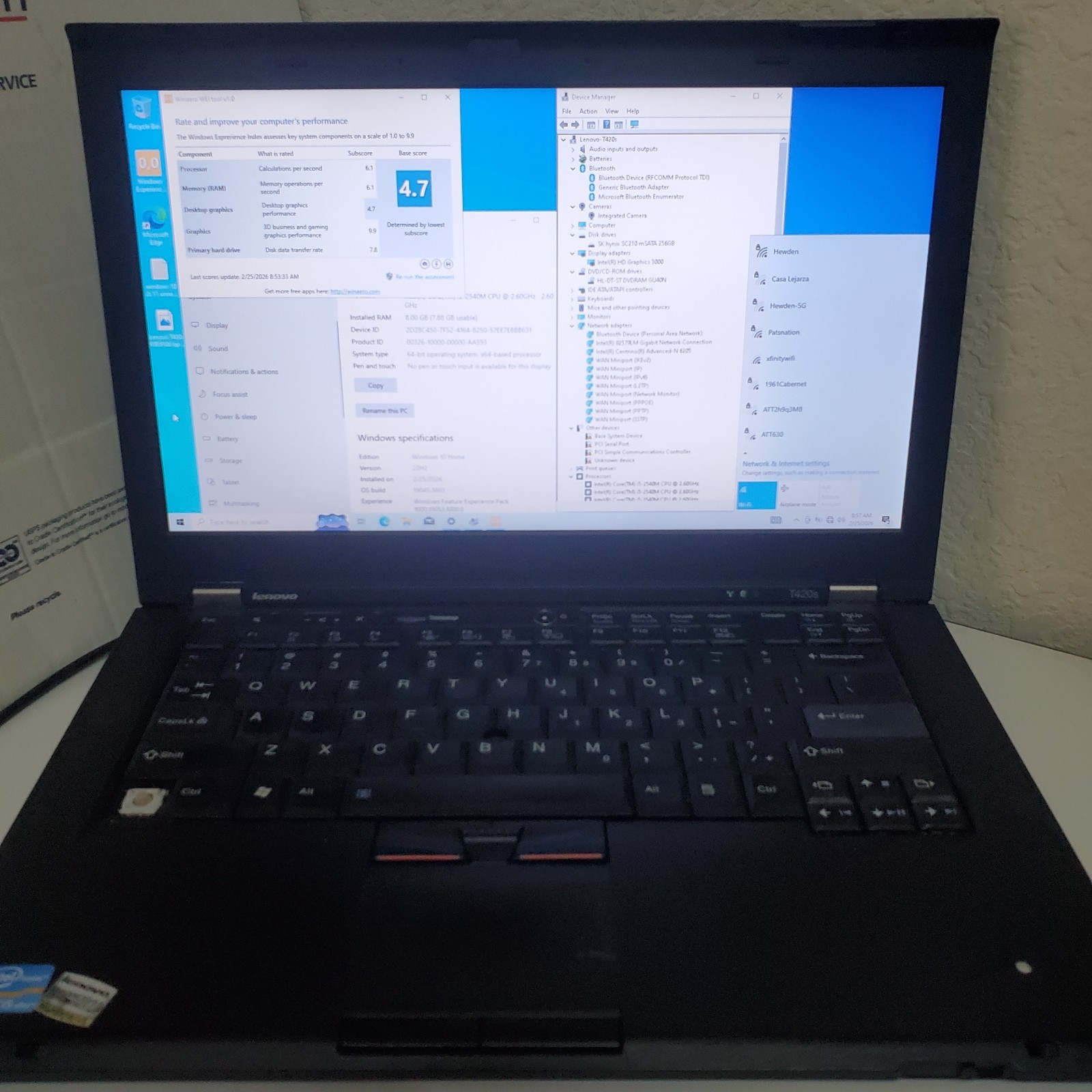 BULK LOTS 8 Lenovo T420s laptops i5-2540M 256/128GB SSD 8GB RAM 16×9 & Dell 3593