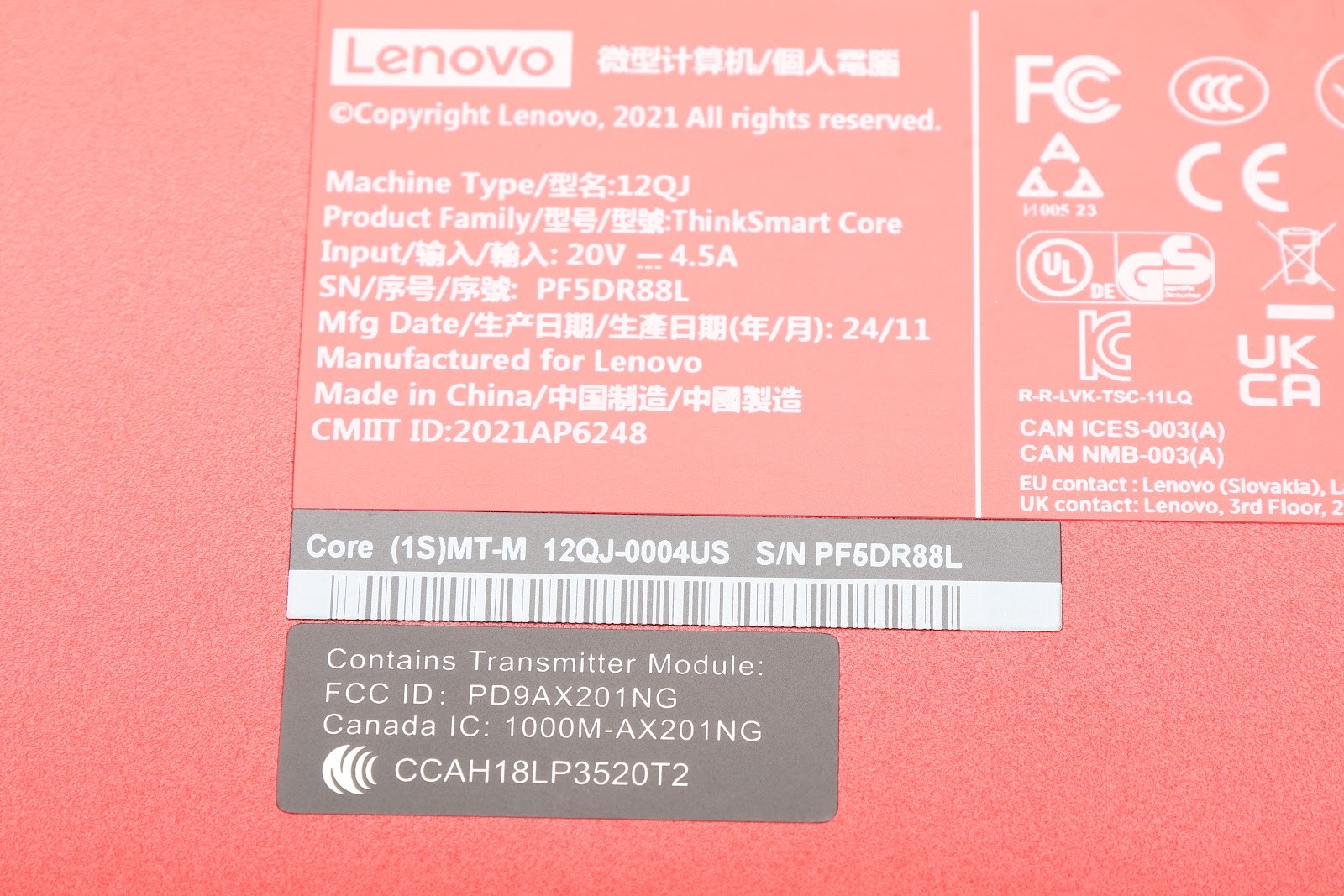 Lenovo 12QJ0004US ThinkSmart for Teams Rooms With i5-1145G7E @2.60GHz/16GB Ram