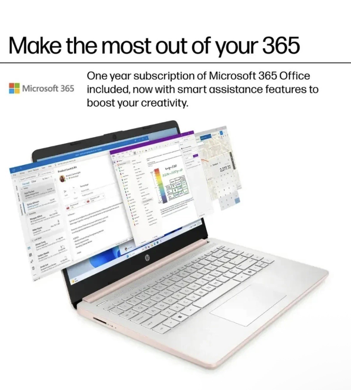 New HP 14″ Laptop Intel CPU N150 4GB RAM 128GB Storage UFS – Pale Rose Gold