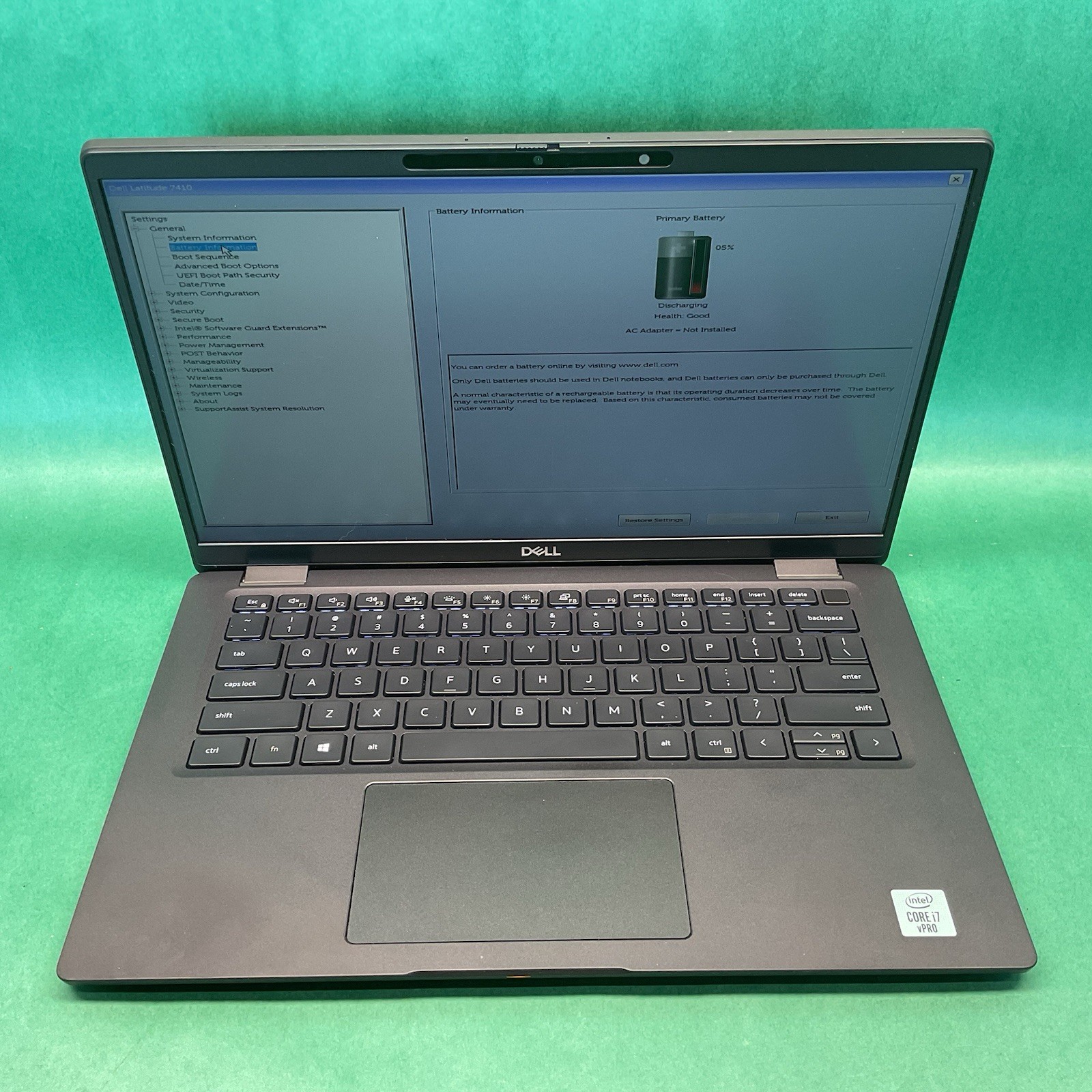 Dell Latitude 7410 14 – i7-10610U – Powers On – NO HARD DRIVE- Untested