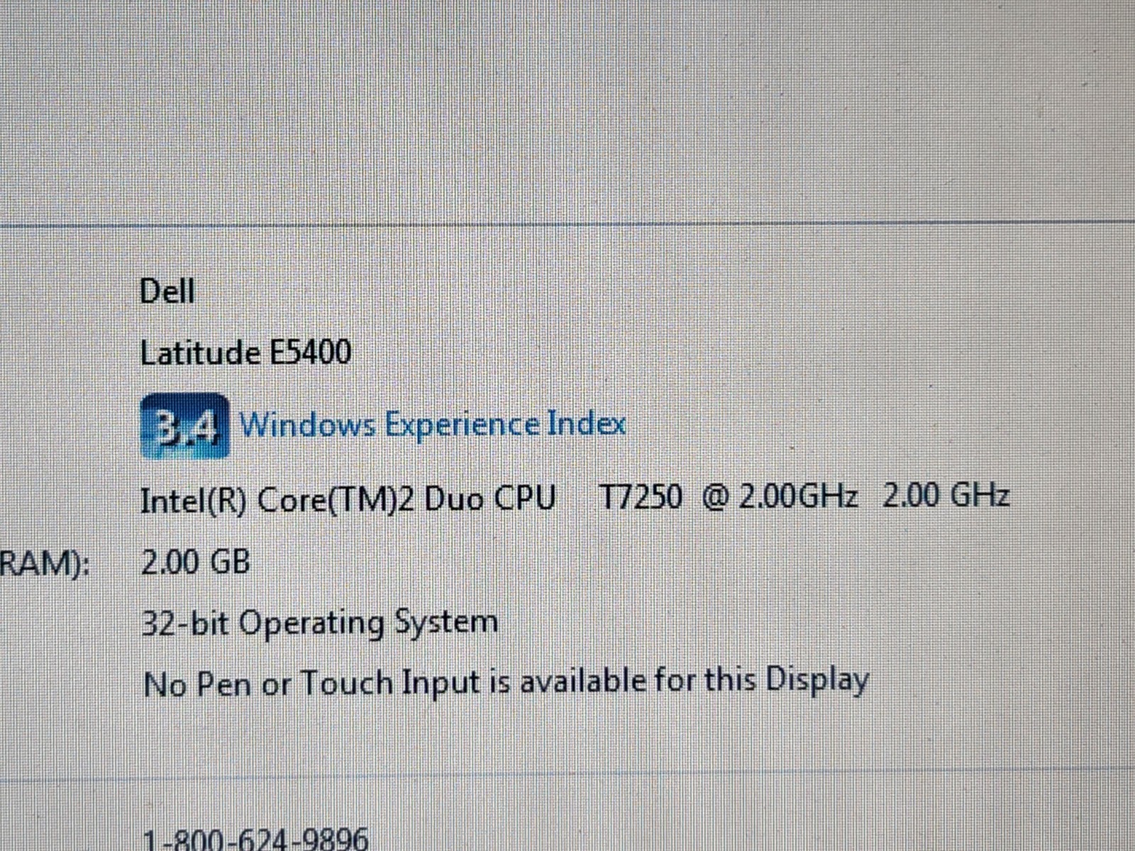 Dell Latitude E5400/C2D/2GB/120GB HD/Wi-Fi/ DVD/Win 7 Ultimate/Extended Battery