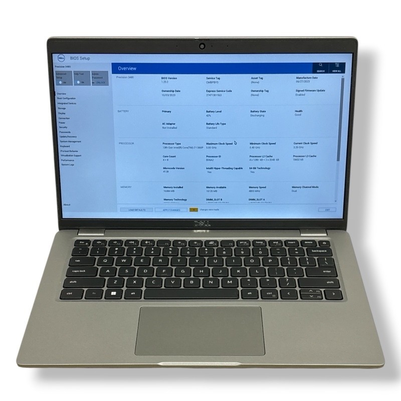 Dell Precision 3480 i7-1360P 3.26GHz 16GB No HDD/OS RTXA500 Laptop (Bios locked)