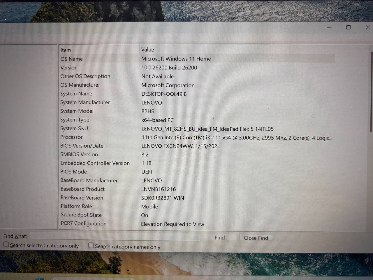 Lenovo Ideapad Flex 5-14ITL05 i3-1115G4@300GHZ 4GB RAM 128GB SSD PH9