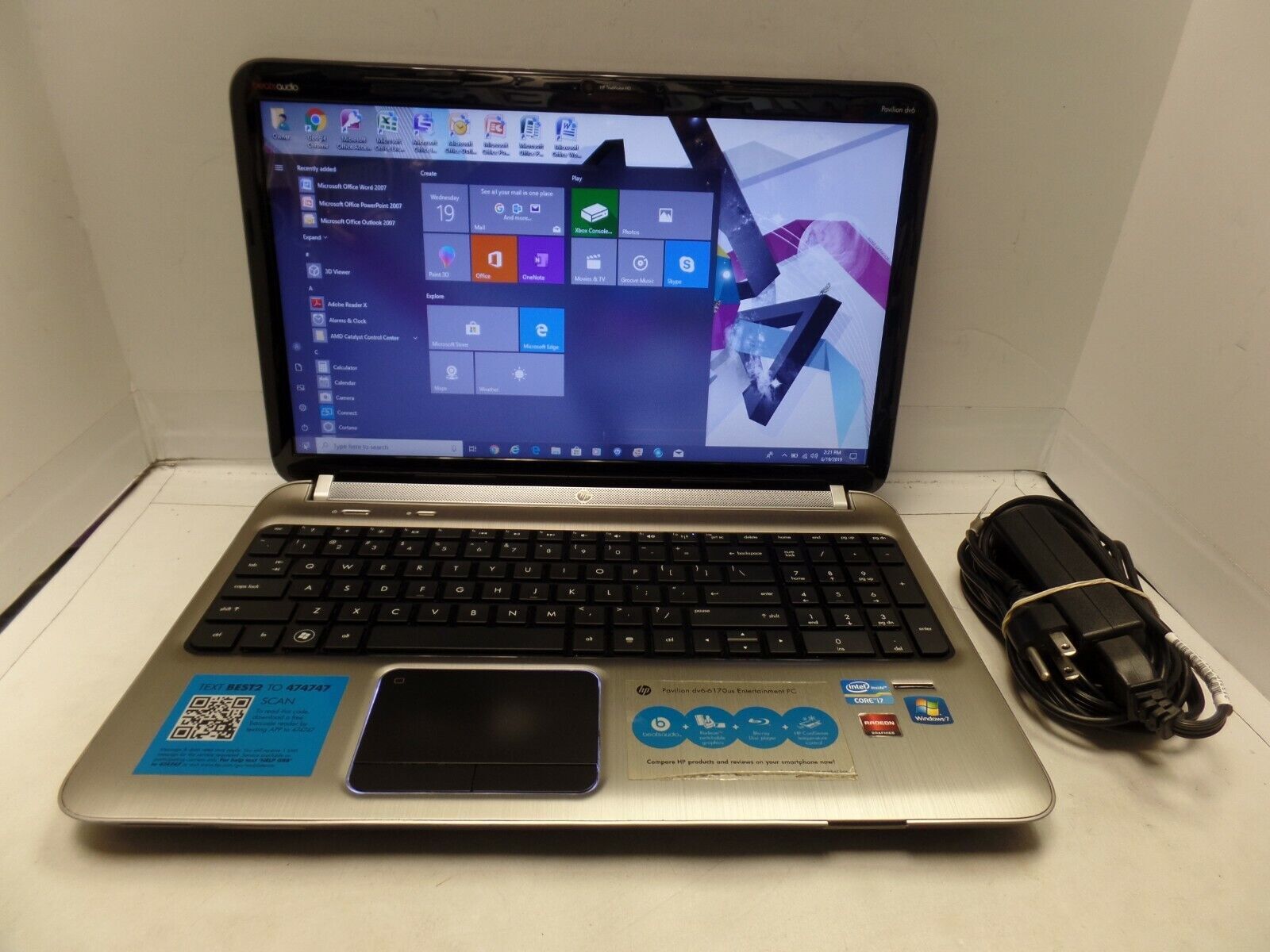 Brushed Aluminum 15.6″ HP Pavilion DV6-6170US 2.0GHz i7-2630QM 6GB 750GB Win10