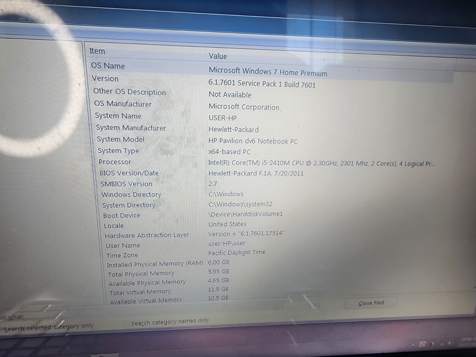 HP Pavilion dv6t-6100 Laptop Intel Core i5-2410M 6GB Ram 500gb HDD, no battery