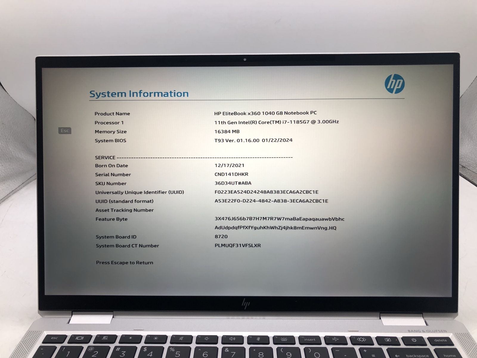 HP Elitebook x360 1040 G8 – I7 14″ Touch 3.0Ghz 16 GB 512GB Grade D