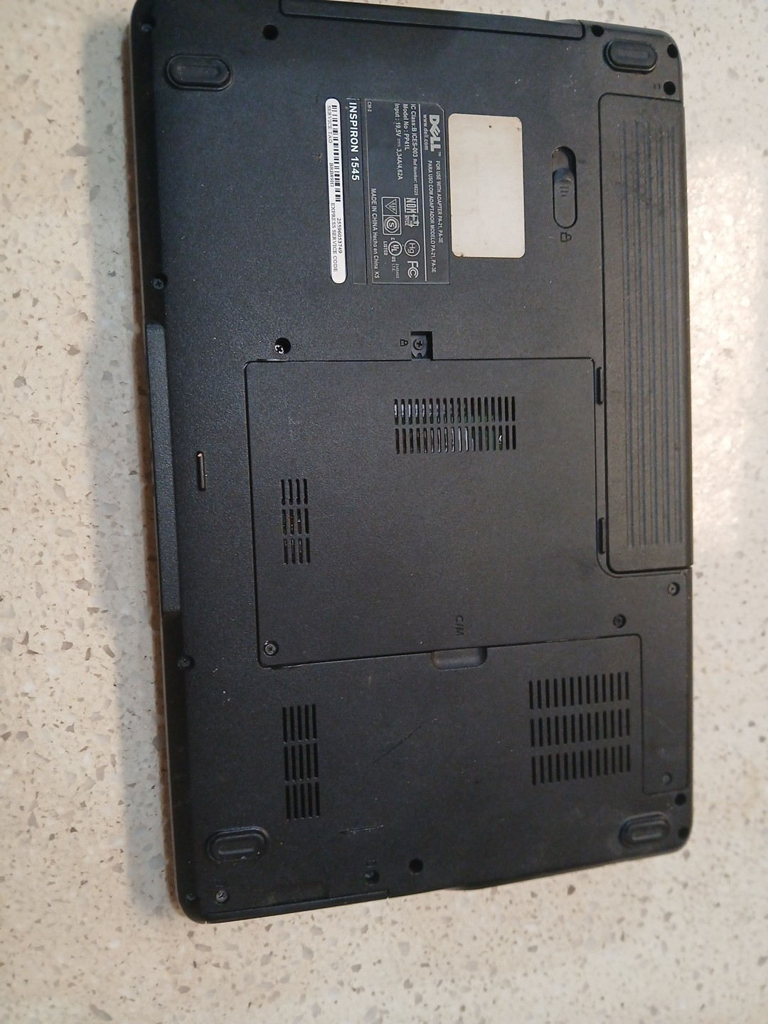 DELL Inspiron 1545, 2009 PP41L 15.6″ Pentium Dual Core 250gb 2gb Parts Repair