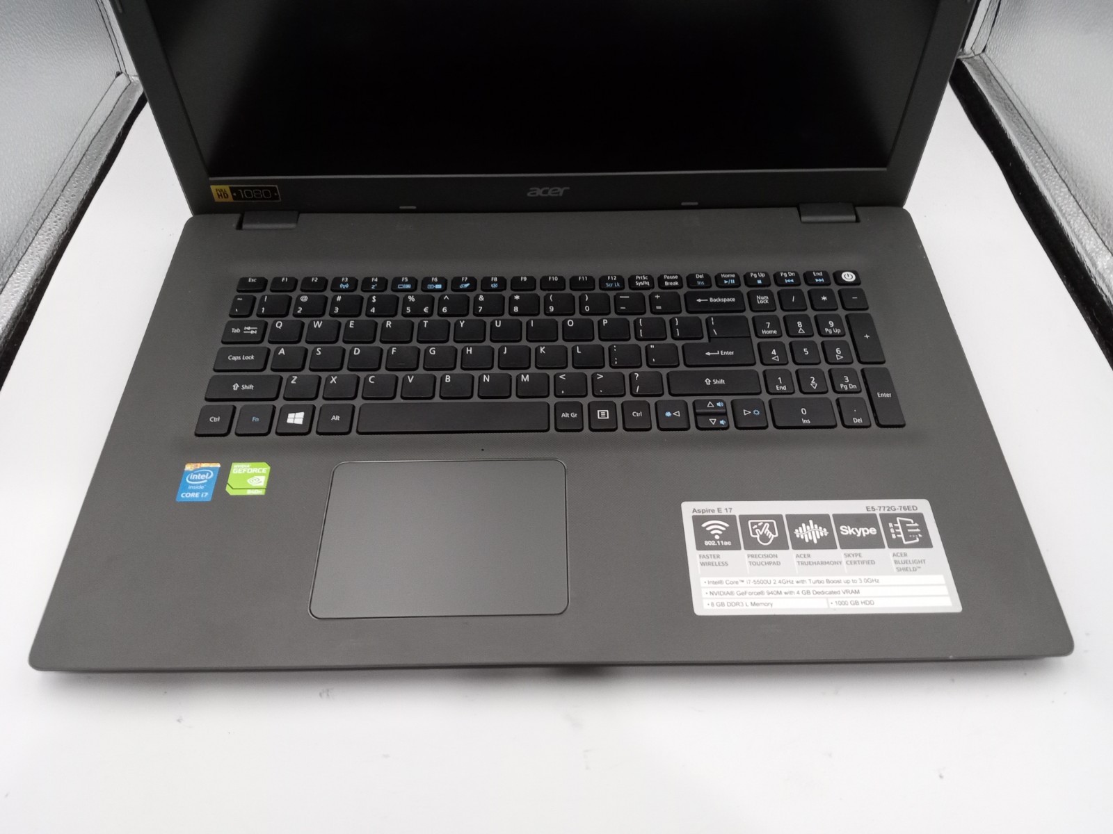 Acer Aspire E5-772G 17″ Laptop Intel Core i7-5500U 8GB RAM – BAD TOUCHPAD -RR