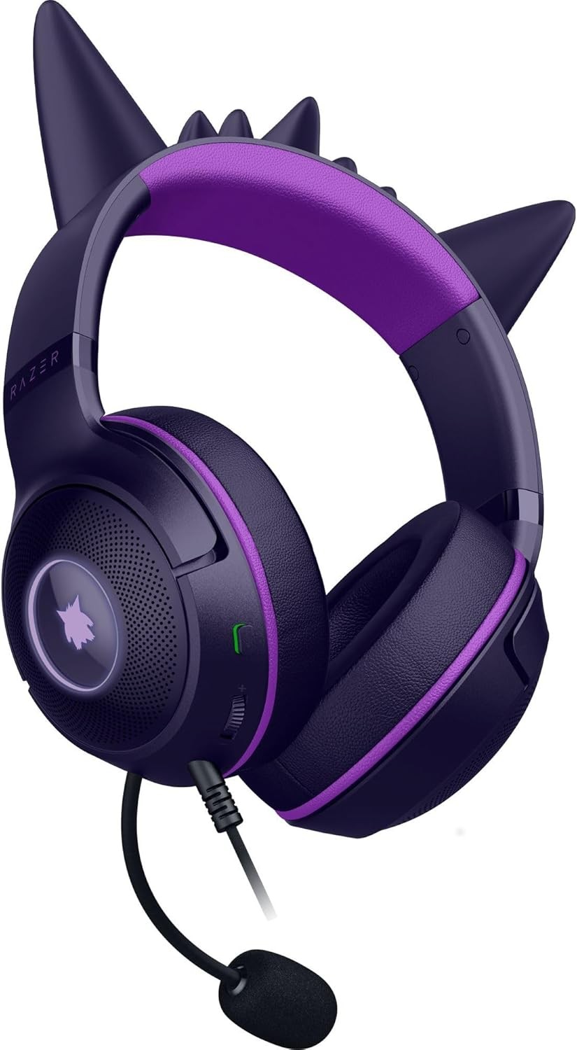 Razer Kraken Kitty V2 USB Wired Headset: Gengar Spikes Pokemon Gengar Edition