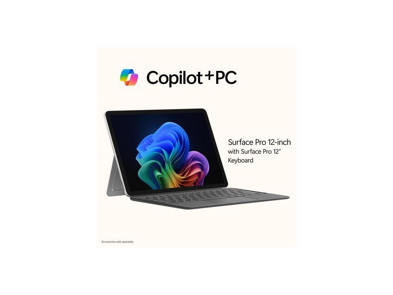Microsoft 12″ Surface Pro Copilot+ PC, Snapdragon X Plus 8-Core, 16GB RAM, 512GB