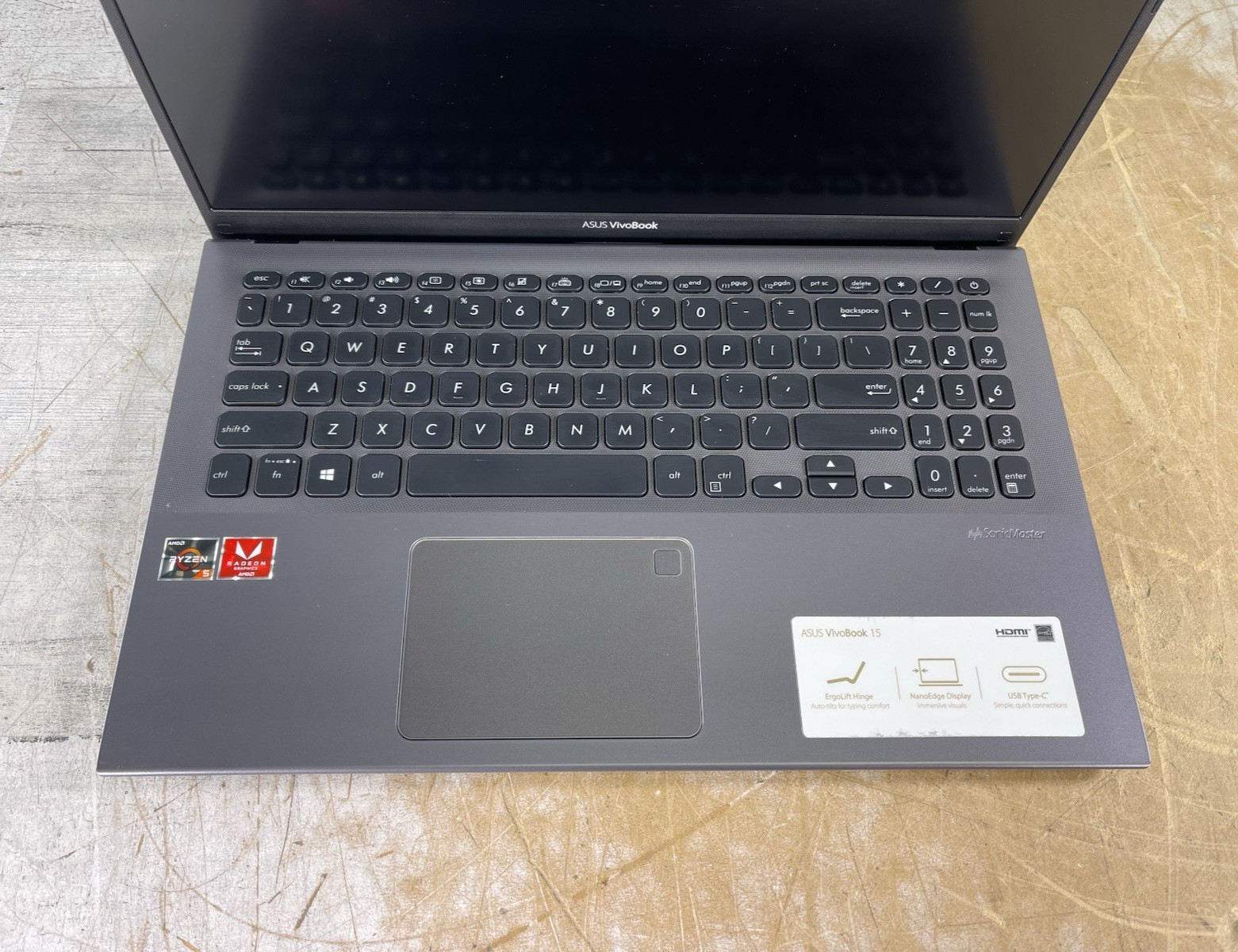 ASUS VIVOBOOK F512D RYZEN 5 3500U @ 2.10GHz, 12GB RAM, NO HDD/OS
