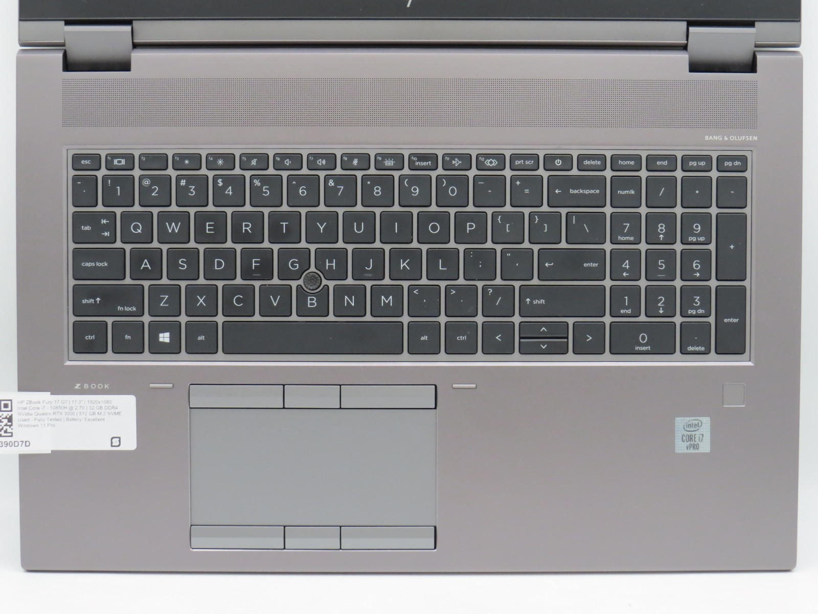 HP ZBook Fury 17 G7 | i7-10850H @2.7 | 32GB/512GB | RTX 3000m | Win 11 | No AC