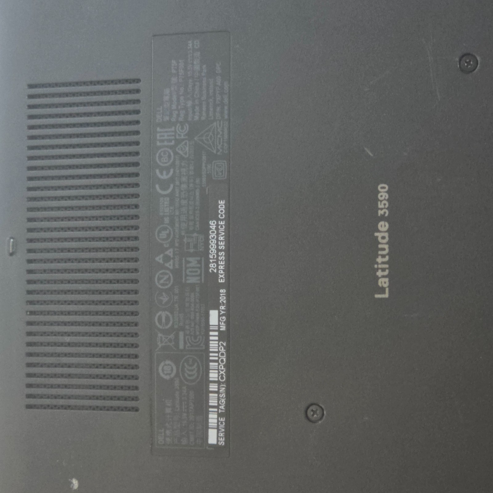 Dell Latitude 3590 Laptop PC | Intel Core I3-6006U 2.00GHZ | 8GB Ram | No HDD A5
