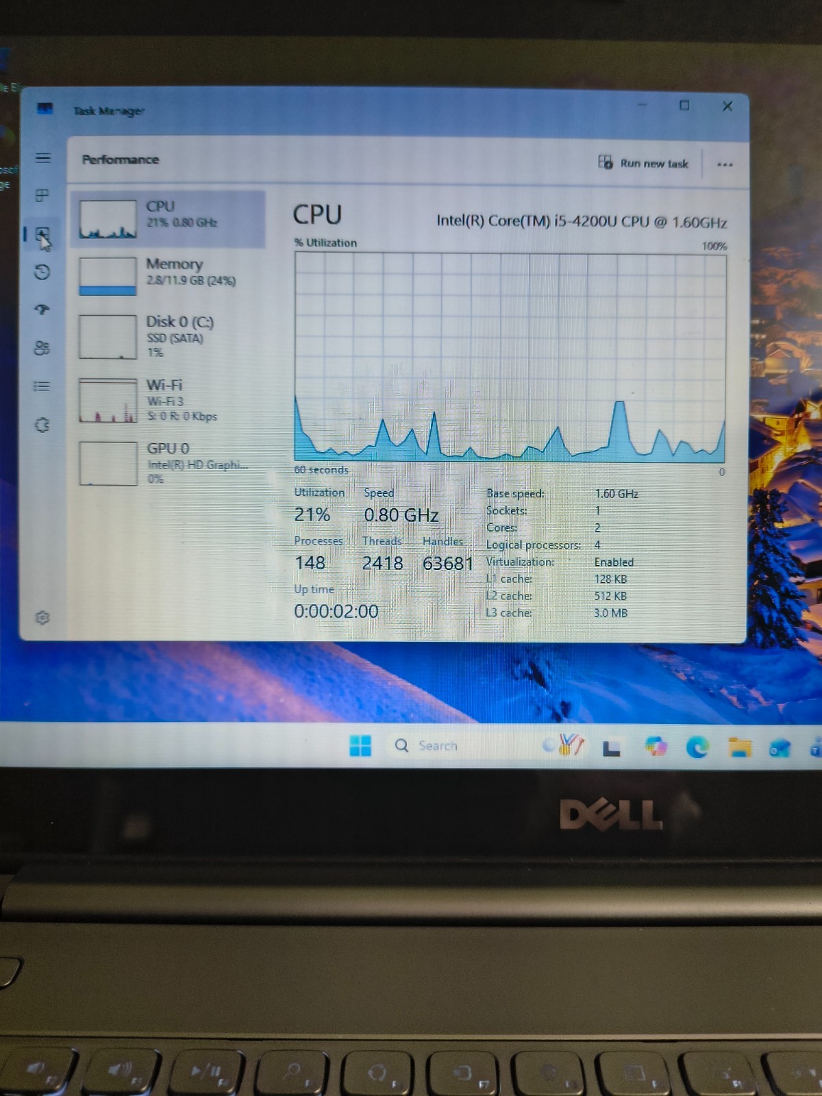 Dell Inspiron 15 7537 Touch Core i5-4200U@1.6GHz 12GB 256GB SSD BkLit KB Win11Hm