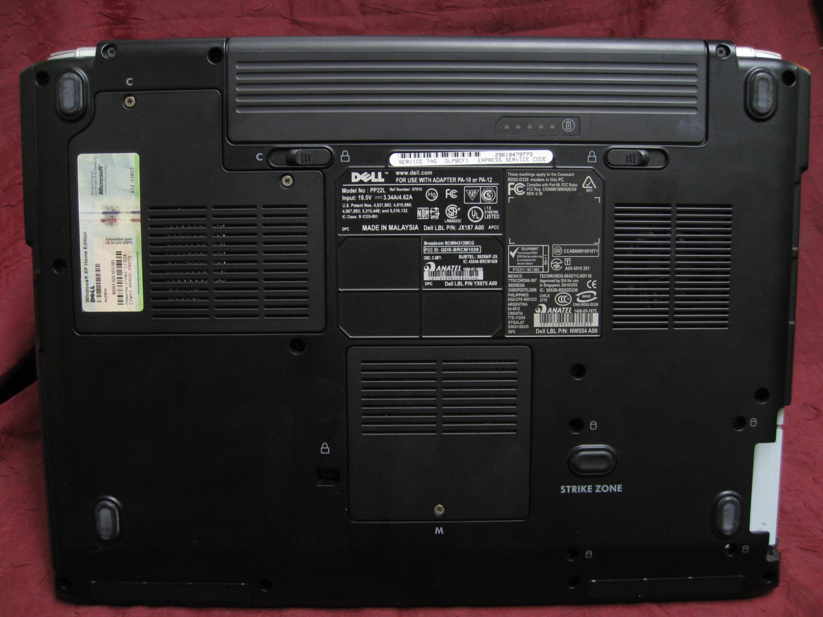 Dell Inspiron laptop computer 1520 1.5GHz 2GB Ram DVD/RW NO HDD