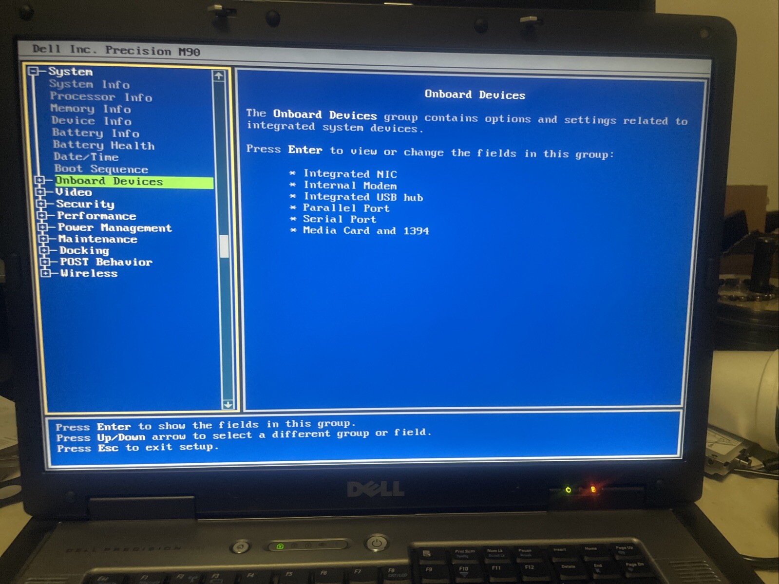 Dell Precision M90 Laptop 2GB RAM – Boots to BIOS – AS IS