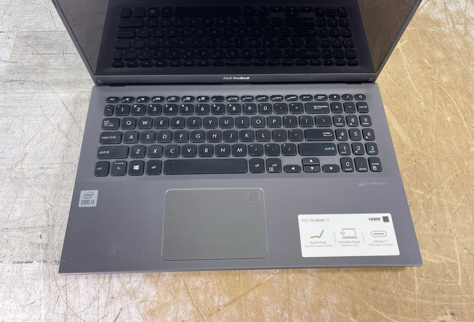 ASUS VIVOBOOK F512J i3-1005G1 @ 1.20 GHz, 12GB RAM, NO HDD/OS