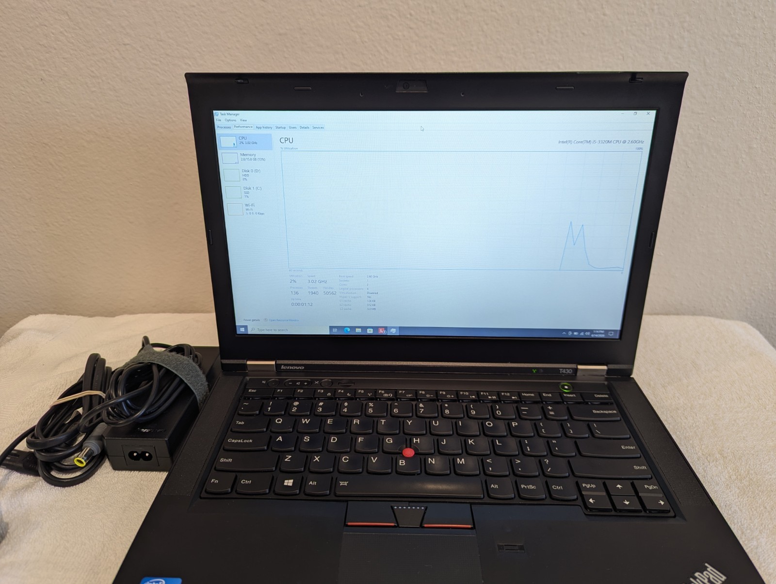 Thinkpad T430. 16gb Ram, 256gb SSD, 500gb HDD, Win10pro 98% Battery Health