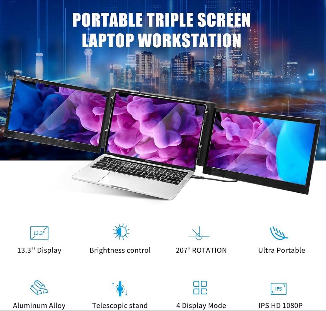 Ofiyaa P2 Pro 13.3″ triple portable monitor for laptop
