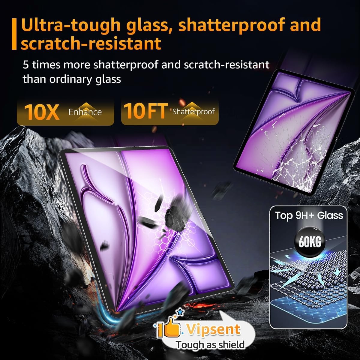 2-Pack Glass Screen Protector for iPad 11th A16 11-in. /10th Generation 10.9-in.