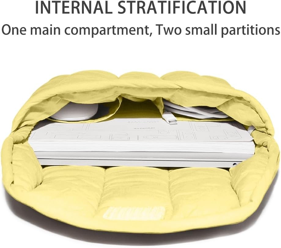 Puffy Laptop Sleeve 13-14 Inch Yellow, Protective Carrying Case for MacBook Air