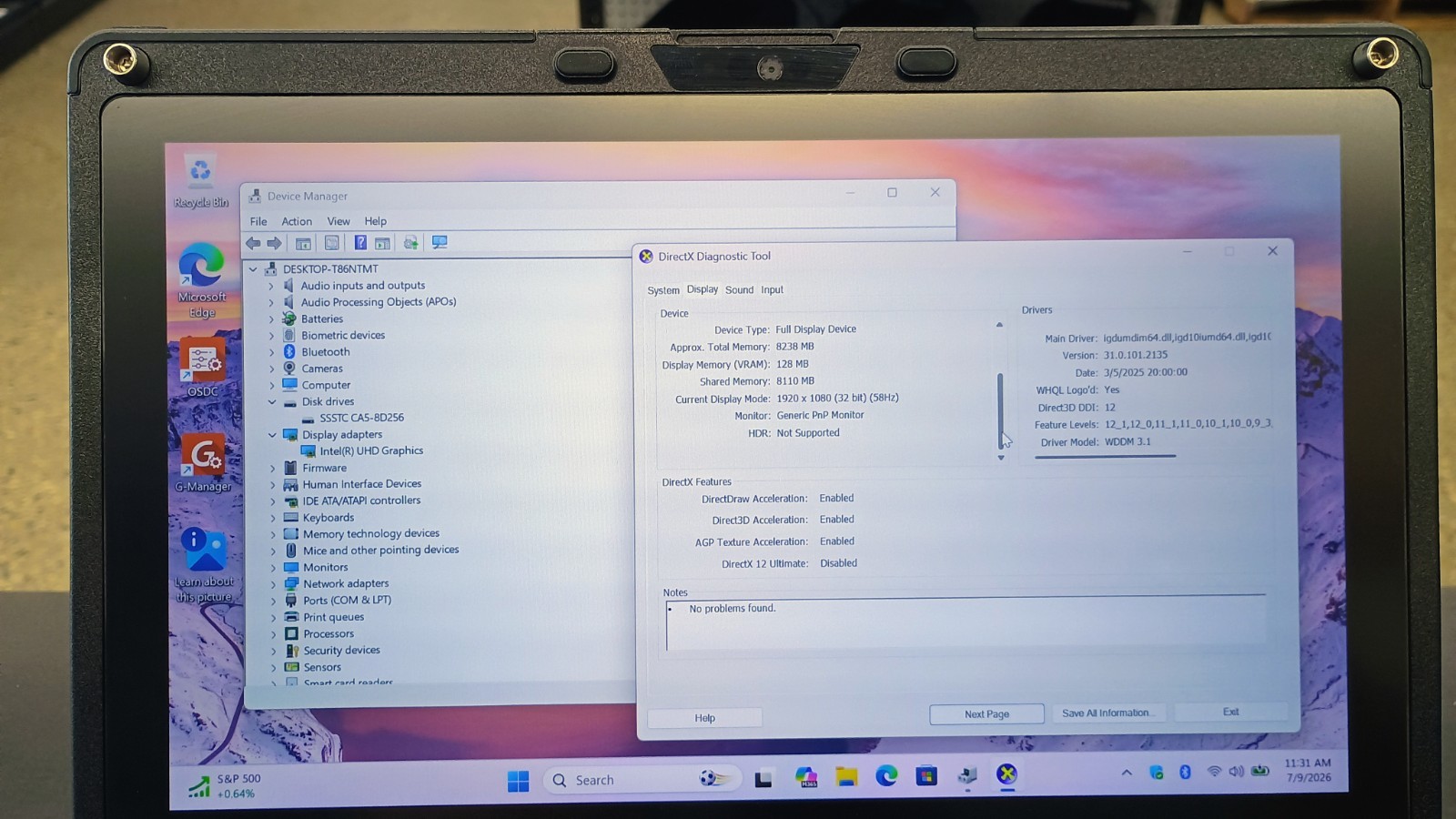 Getac V110G6 Quad Core i5-10210U 1.60GHz – 256GB SSD – 16GB – Win 11 Pro