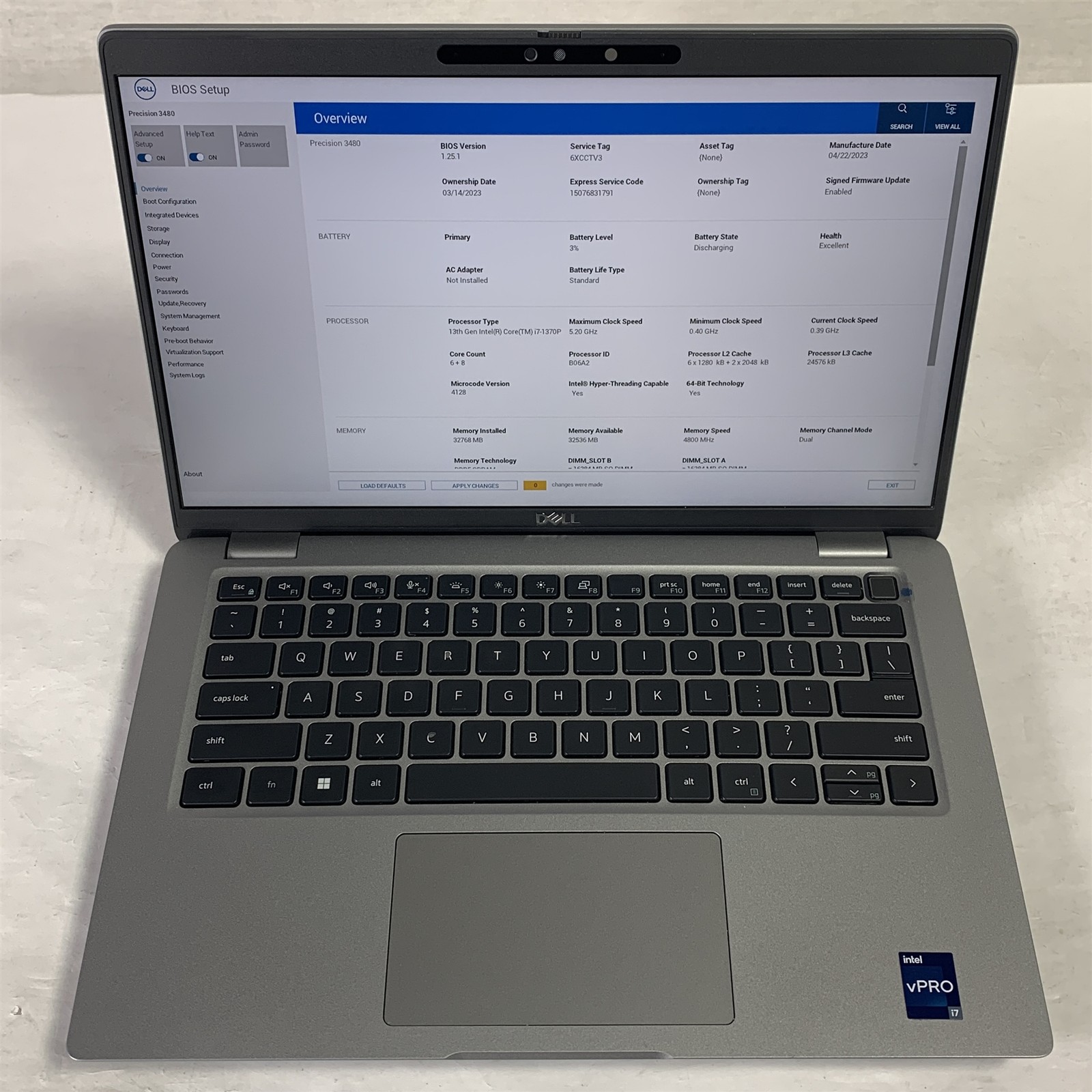 Dell Precision 3480 14″ Laptop Core i7-1370P 1.9GHz 32GB 256GB NVMe SSD – Win11