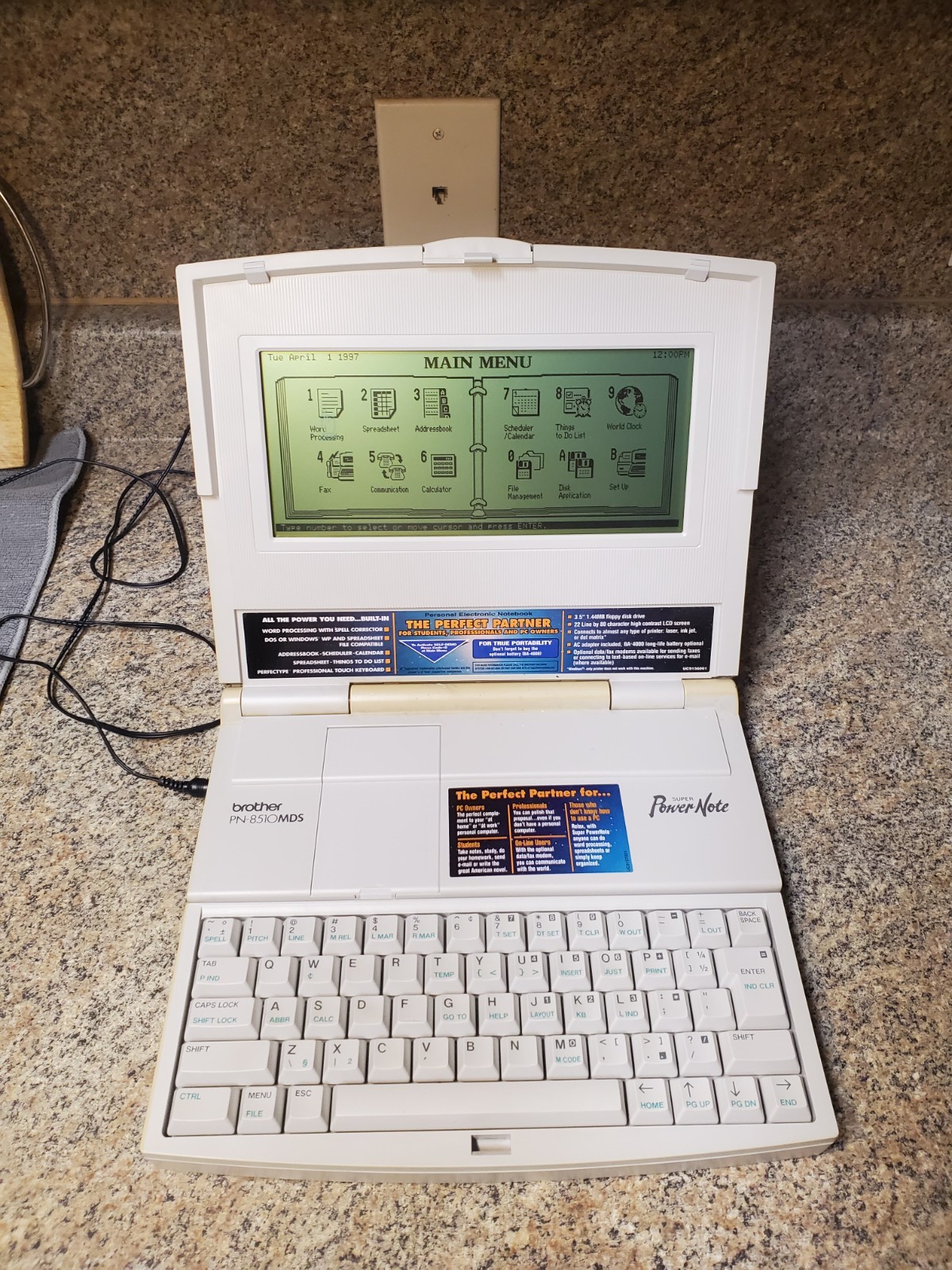 WORKING! Brother Super Power Note PN 8500MDS Word Processor Notebook